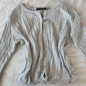 Brandy Melville Light Gray Cable Knit Cardigan